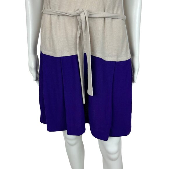 Vintage 70s Mini Dress Women's Extra Small Mod Purple Knit Scooter Shift - Picture 6 of 12